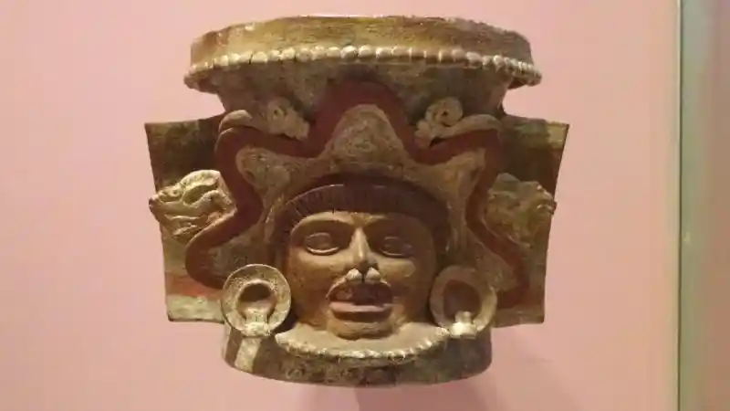 Incense burner from Teotihuacan, showing a human face